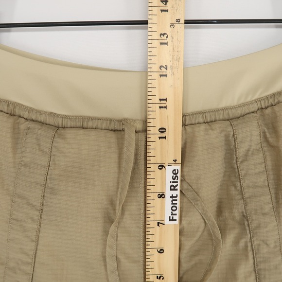 Lululemon Wide Snap Leg Pants Womens Small Beige Recycled Nylon Athleisure - Picture 6 of 12